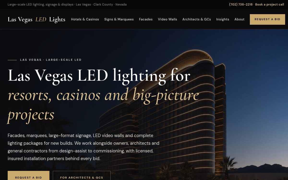 Screenshot of Las Vegas LED Lights