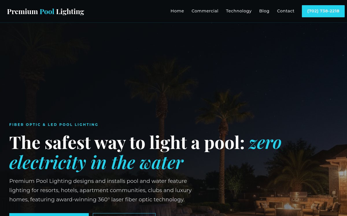 Screenshot of Premium Pool Lighting